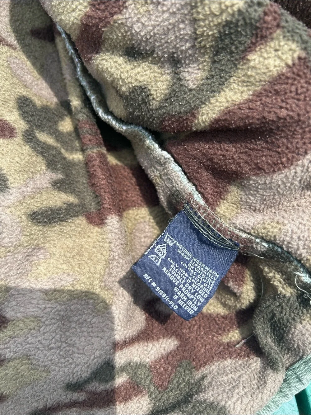 Puritan Olive Green Jacket with Camouflage Fleece Lining